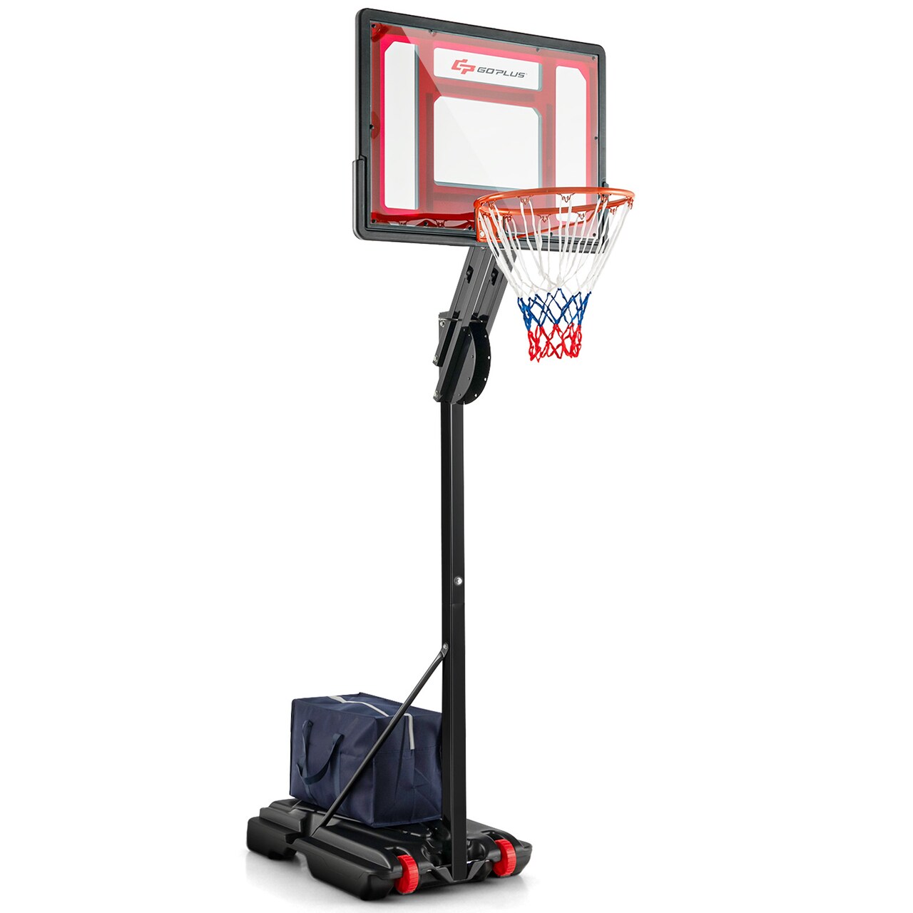 Portable Adjustable Basketball Hoop 5-10 ft PE PET Backboard Outdoor